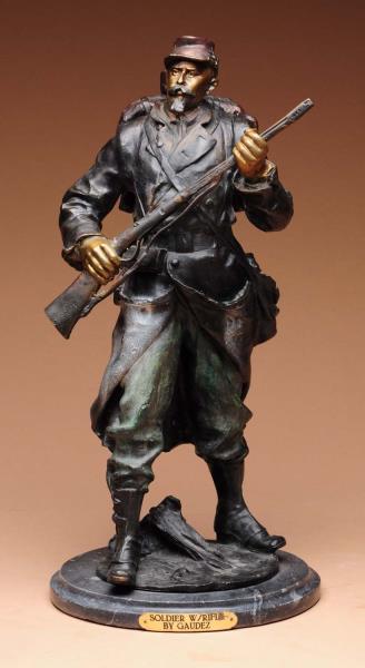 Appraisal: Adrien Etienne Gaudez - Soldier w Rifle Recast of an