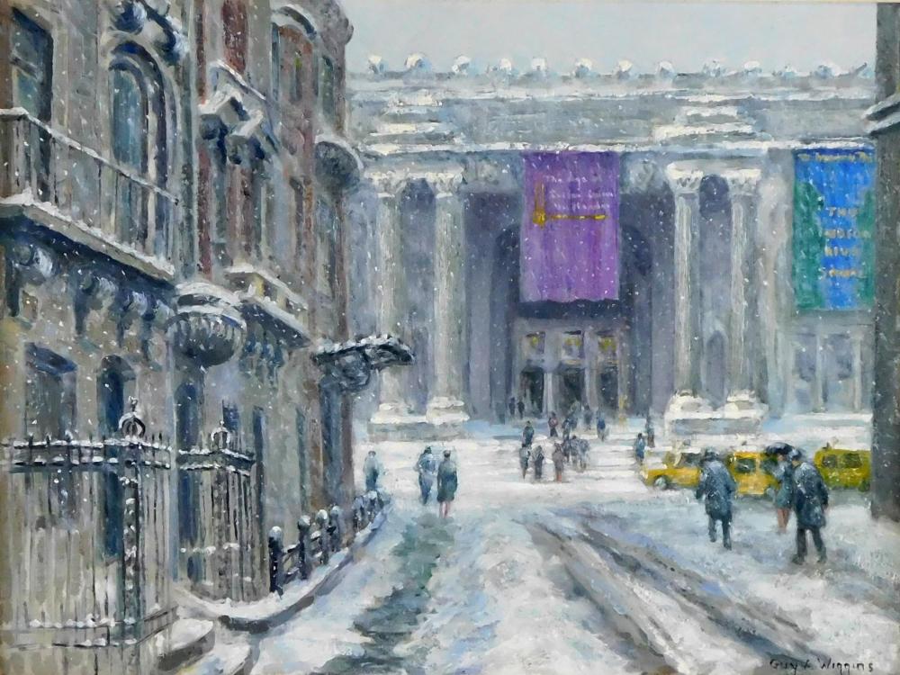 Appraisal: Guy Arthur Wiggins American - Winter at the Metropolitan oil