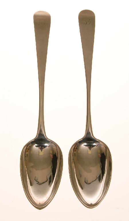 Appraisal: PAIR OF SCOTTISH GEORGIAN SILVER TABLESPOONS ROBERT KEAY I PERTH