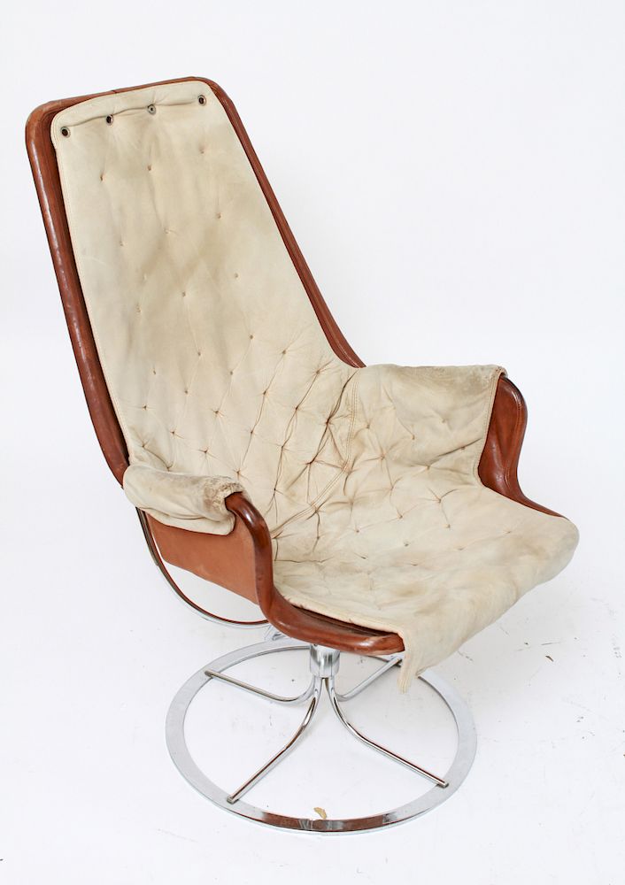 Appraisal: Bruno Mathsson for Dux Jetson Leather Arm Chair Bruno Mathsson