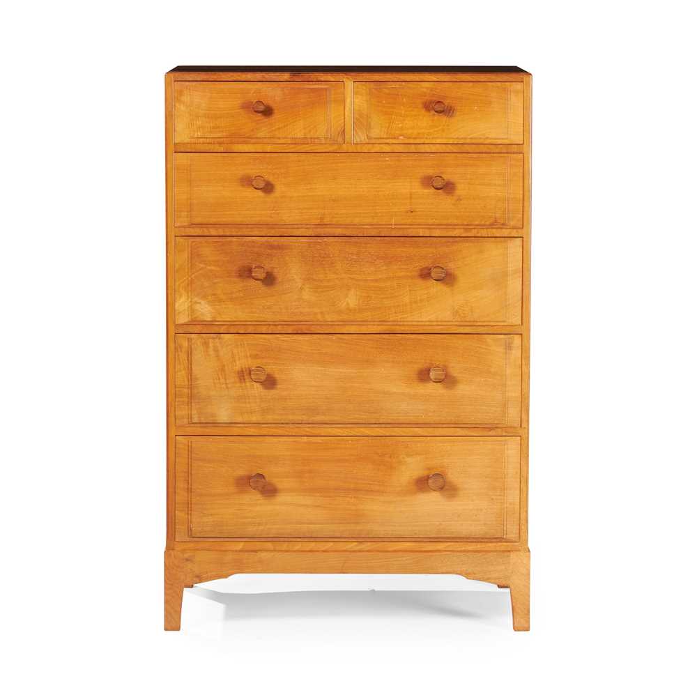 Appraisal: EDWARD BARNSLEY - TALL CHEST OF DRAWERS CIRCA walnut cm