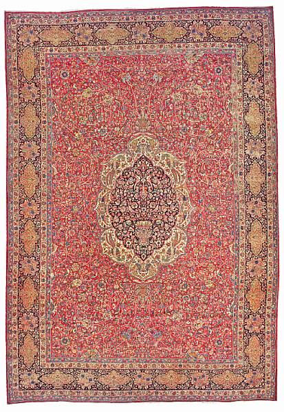 Appraisal: A Kerman carpet Central Persia circa size approximately ft in