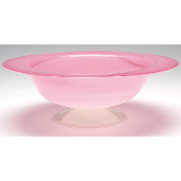 Appraisal: Steuben bowl flaring form in Rosaline glass and white opalescent