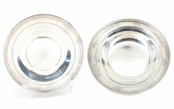 Appraisal: A group of sterling table articles Comprising sandwich plate Randahl