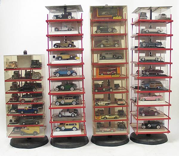 Appraisal: Solido display cases and cars Grouping of s era display