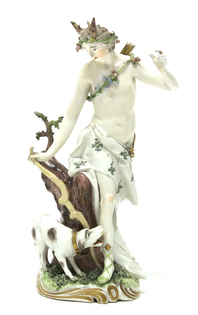 Appraisal: A Frankenthal porcelain figure of Actaeon circa modelled standing loosely