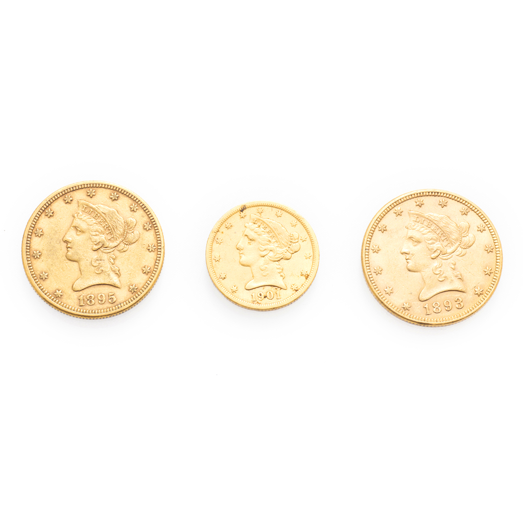 Appraisal: USA - Three gold coins Liberty Liberty Liberty Estimate -