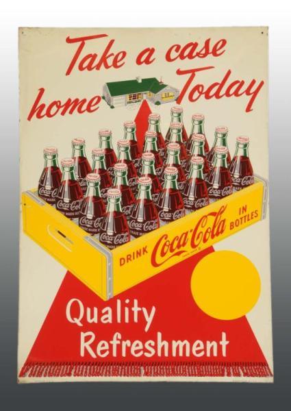 Appraisal: Tin Coca-Cola Sidewalk Sign Description Nice bright colors and generally