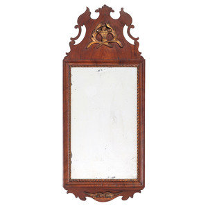 Appraisal: A Chippendale Parcel Gilt and Figured Walnut Looking Glass Circa