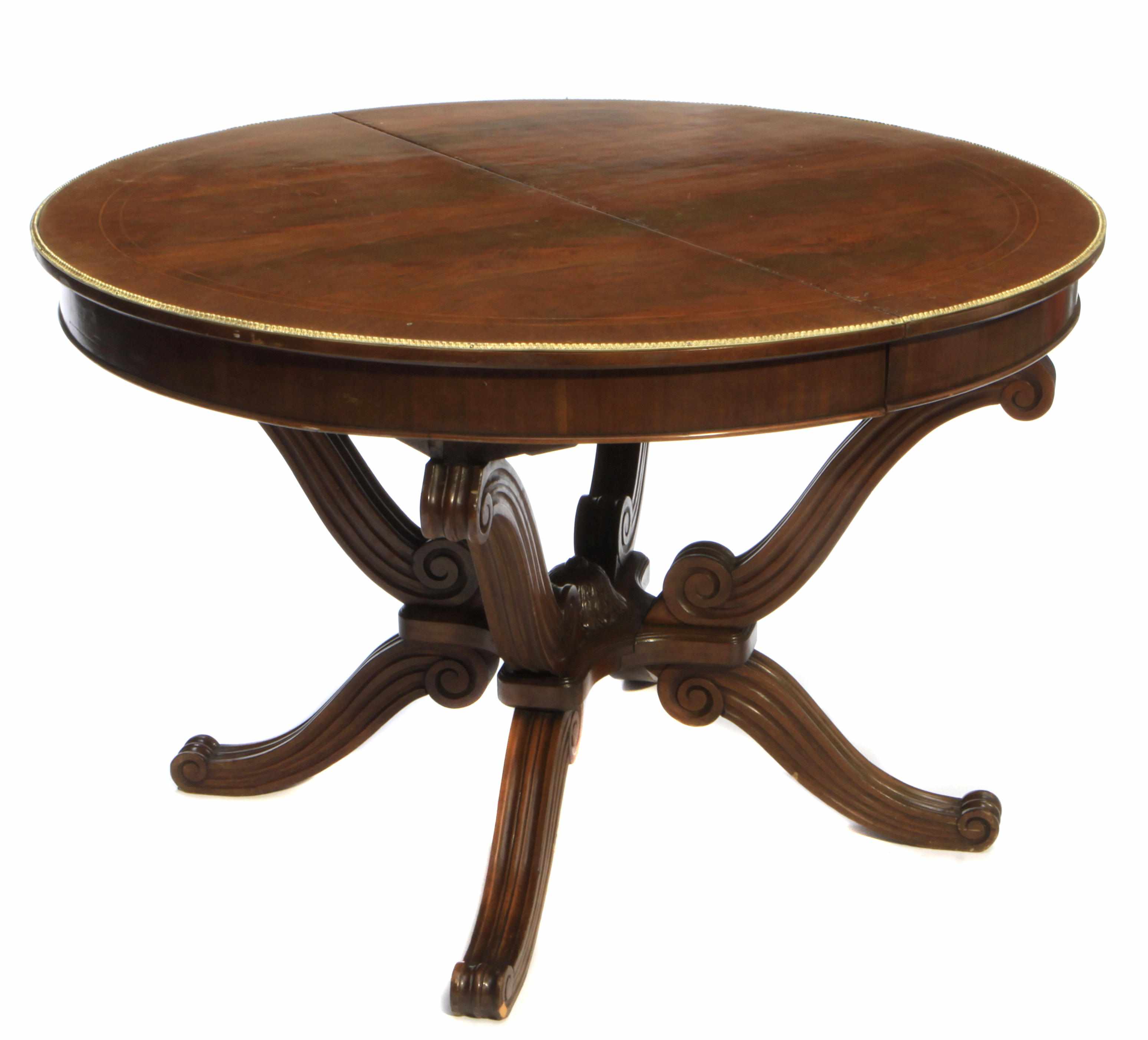 Appraisal: A Neoclassical style mahogany center table height in diameter in