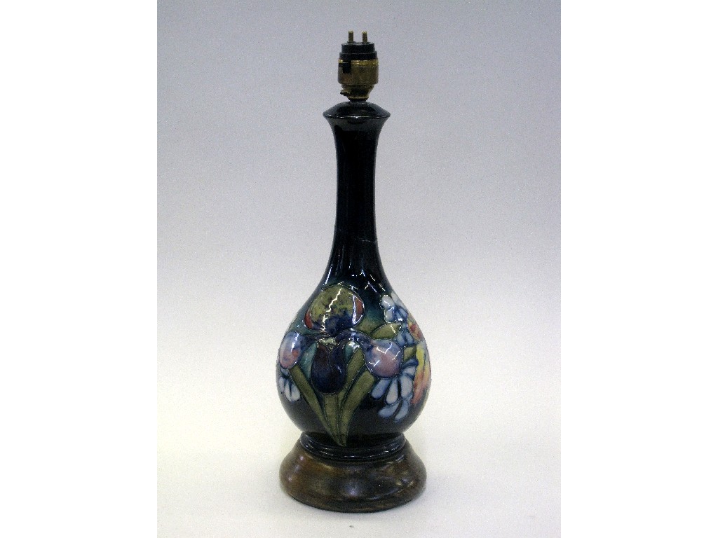 Appraisal: Moorcroft Orchid pattern lampbase def