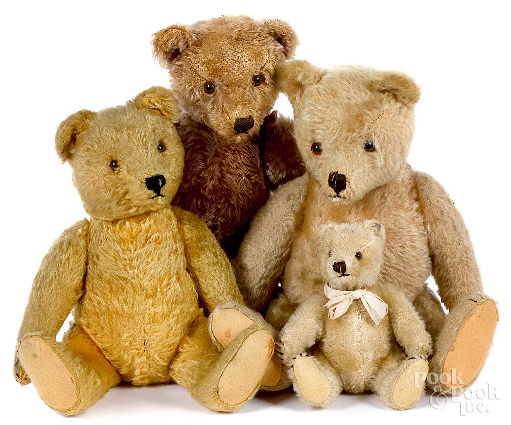 Appraisal: Four Steiff mohair teddy bears Four Steiff mohair teddy bears