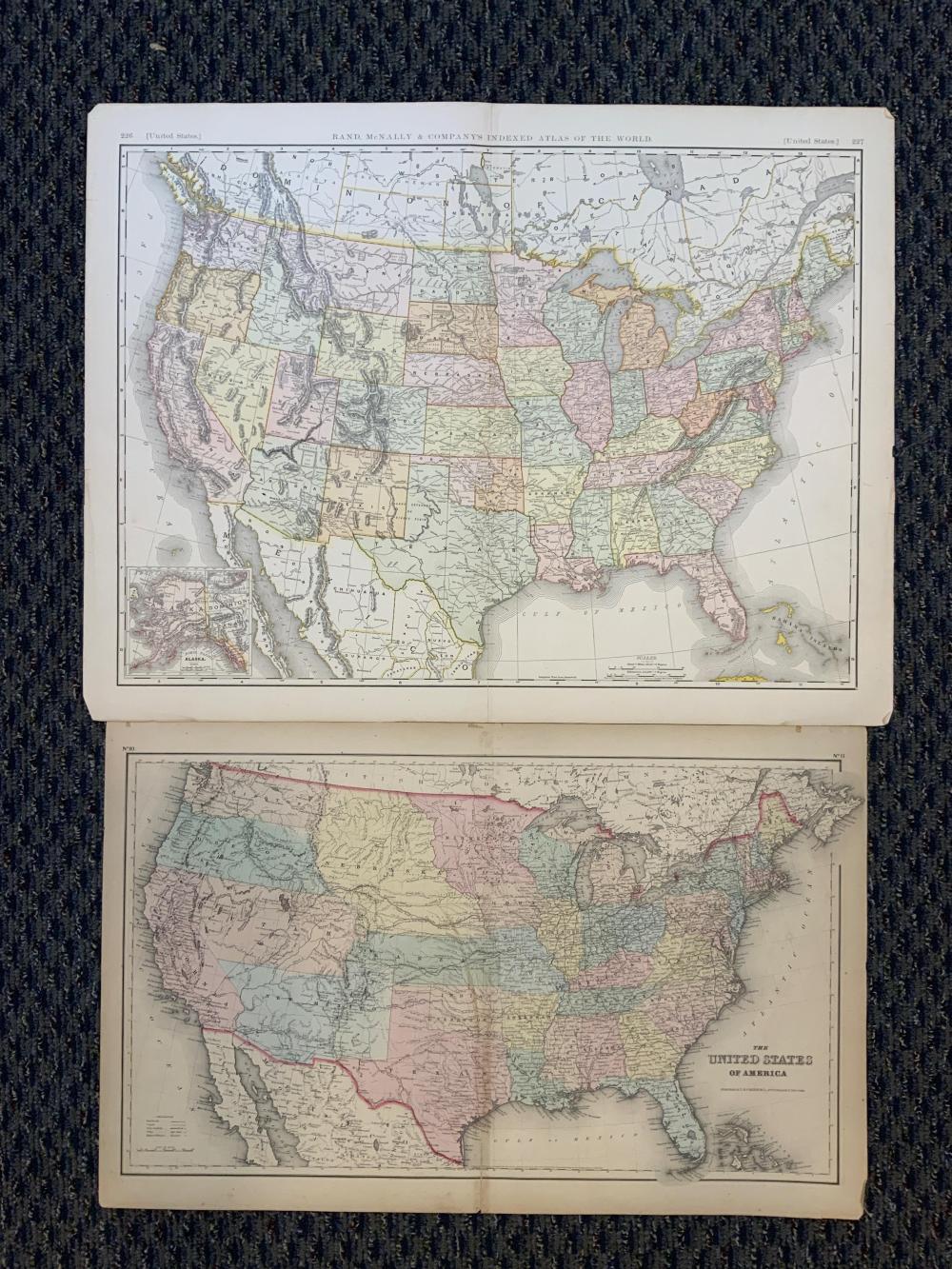 Appraisal: Two Unframed Maps of the United States Rand McNally and