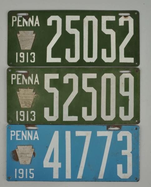 Appraisal: Lot Of PA Porcelain License Plates Included in this lot