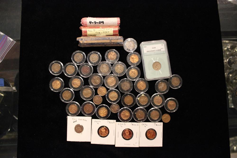 Appraisal: USA COINS TO INCLUDE NINE INDIAN HEAD PENNIES ONE HUNDRED