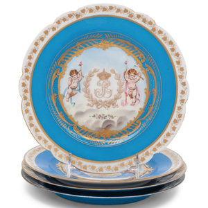 Appraisal: A Group of Four Similar S vres Style Porcelain Plates