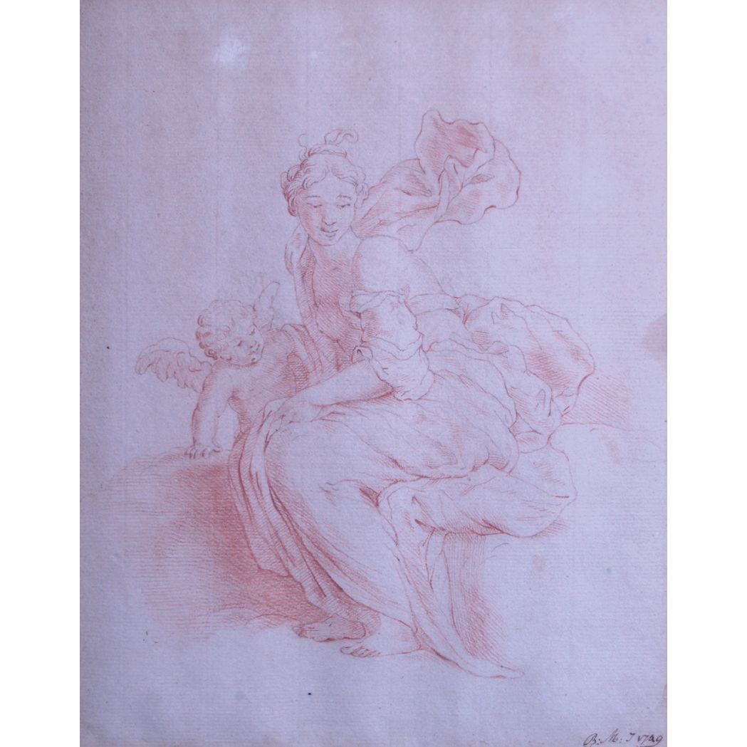 Appraisal: French School i th Century Venus and Cupid Inscribed in