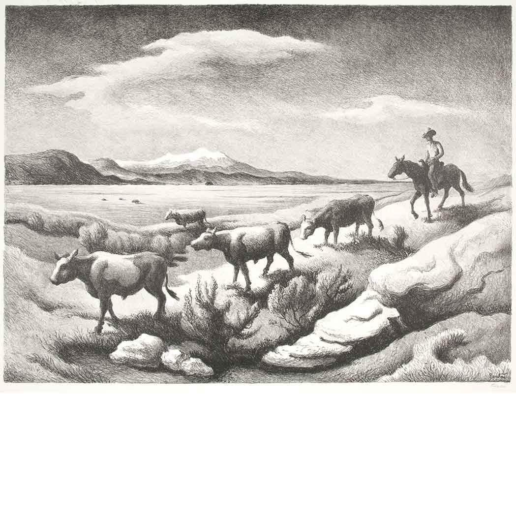 Appraisal: Thomas Hart Benton - WYOMING AUTUMN FATH Lithograph signed in