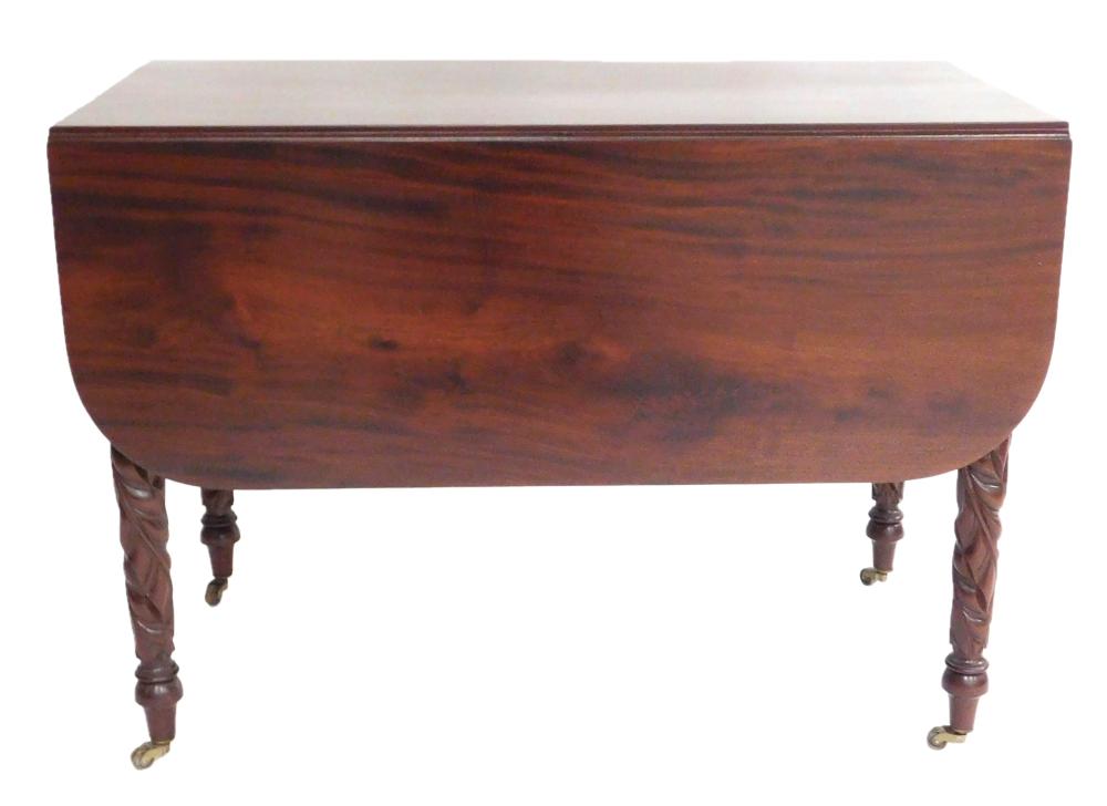 Appraisal: Sheraton dropleaf dining table American early th C mahogany and