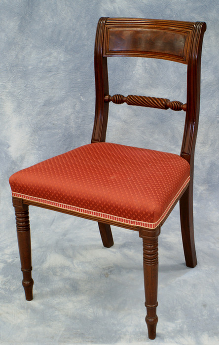 Appraisal: mahogany Federal DR chairs reeded crest rail and tablet spiral