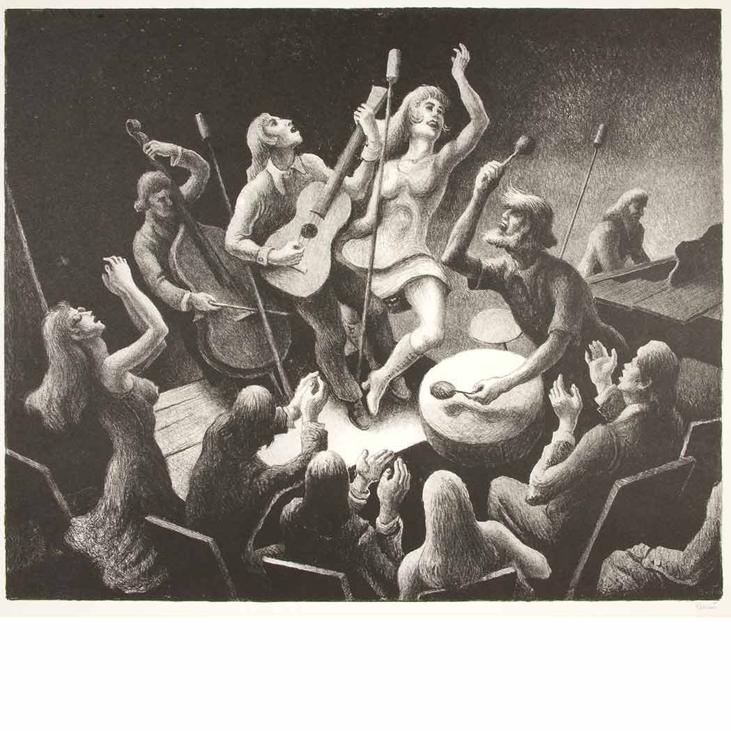 Appraisal: Thomas Hart Benton - YOUTH MUSIC FATH Lithograph signed in