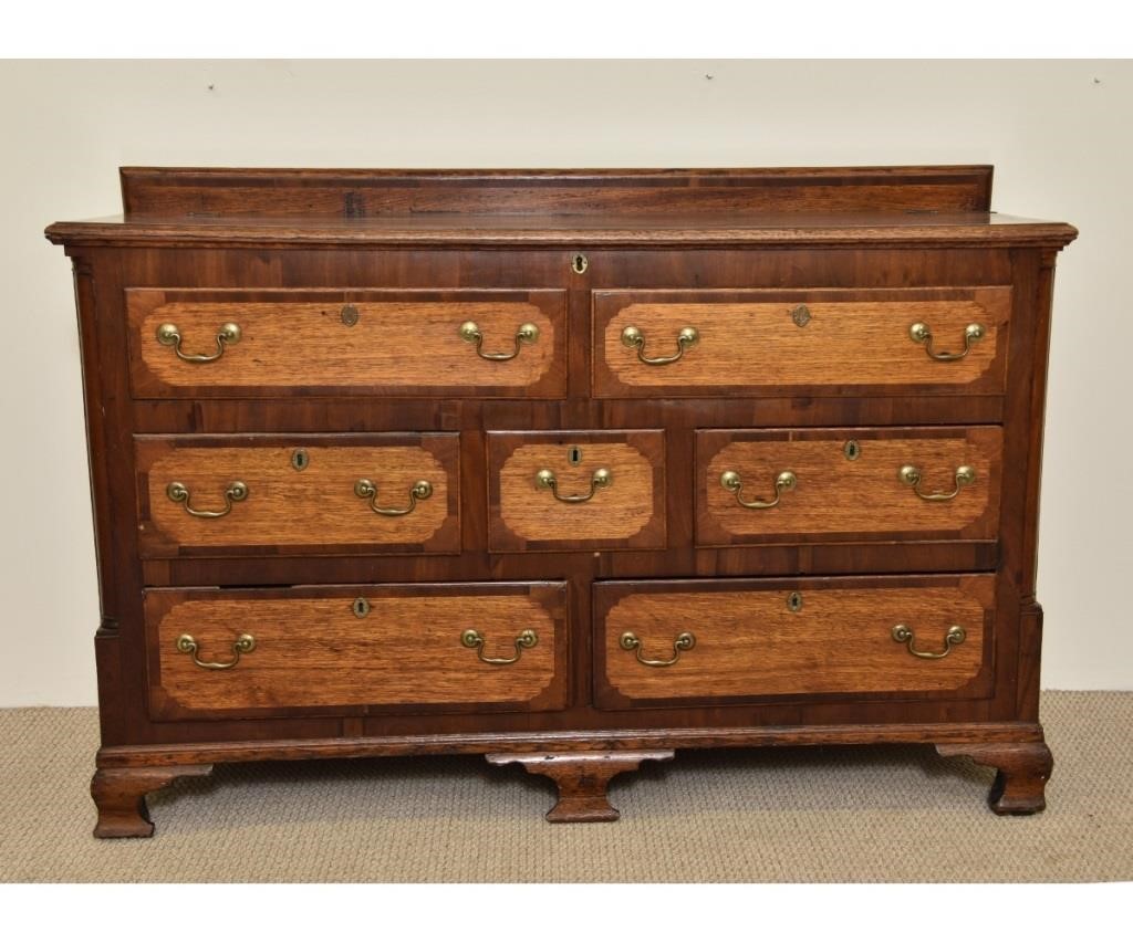 Appraisal: English oak mule chest th c with lift lid over