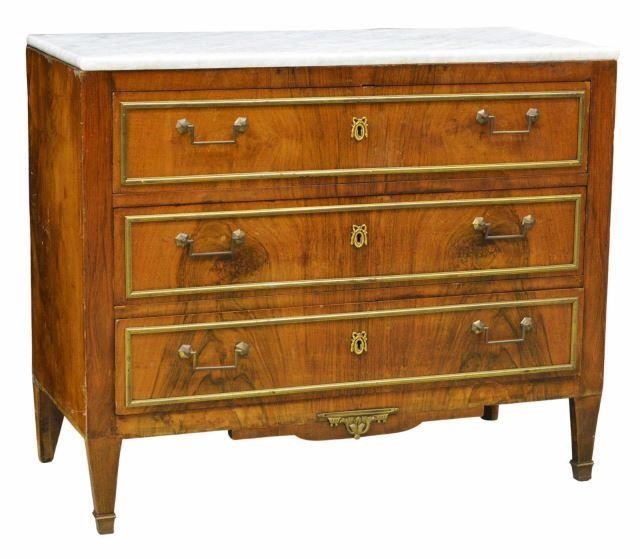 Appraisal: French Louis XVI style burled walnut commode th c the