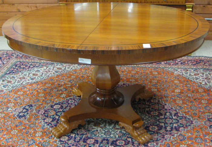 Appraisal: OVAL REGENCY STYLE PEDESTAL DINING TABLE th century the oval