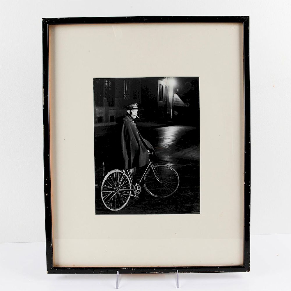 Appraisal: BRASSAI L' AGENT CYCLISTE Gelatin silver print Signed stamped by