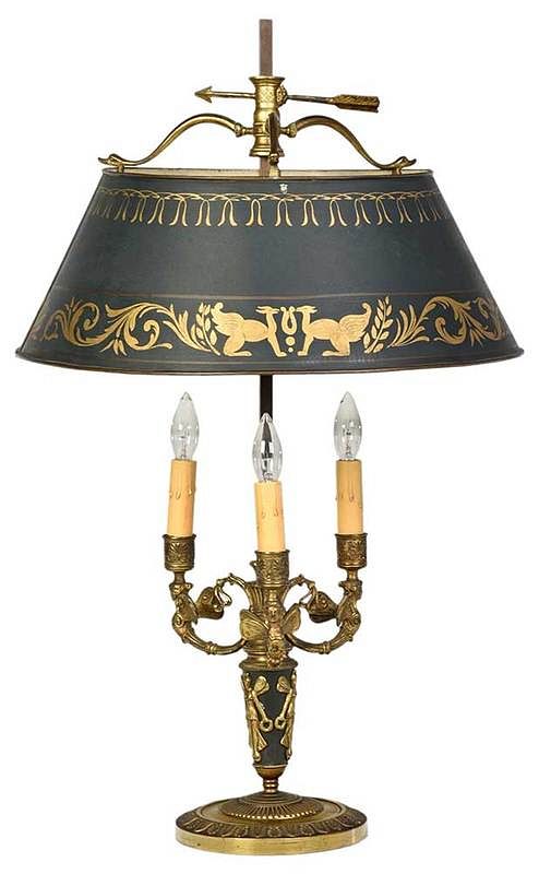 Appraisal: Empire Style Gilt Bronze Bouillotte Lamp Continental th th century