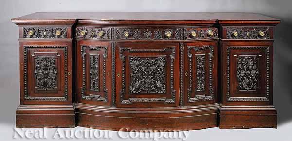 Appraisal: A Fine American Carved and Ornamented Mahogany Sideboard late th