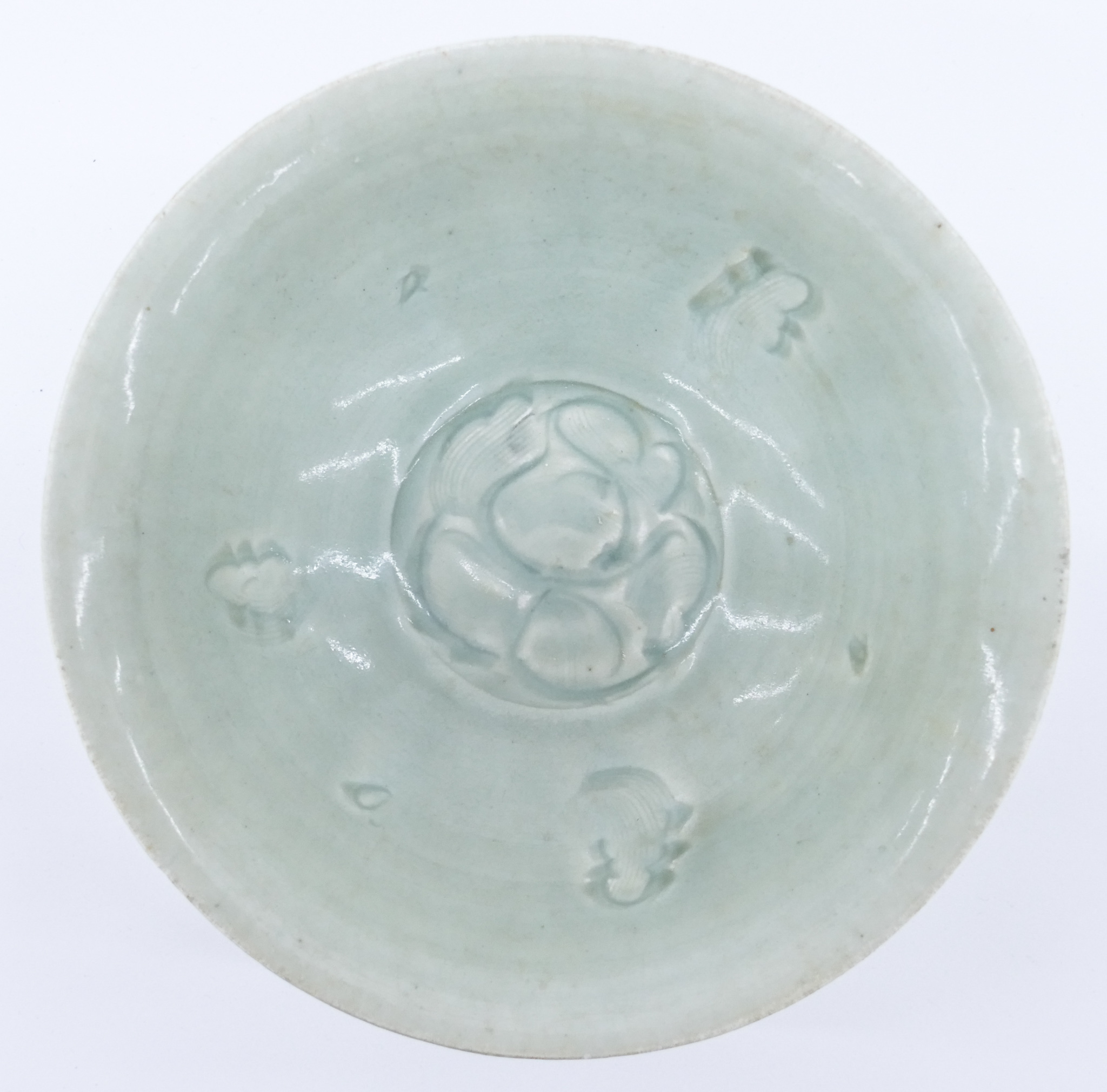 Appraisal: Chinese Song Dynasty Yingqing Bowl ''x '' Carved central lotus