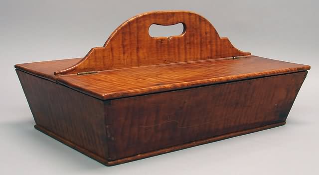 Appraisal: Twin lift lids compressed heart opening in raised handle dovetailed