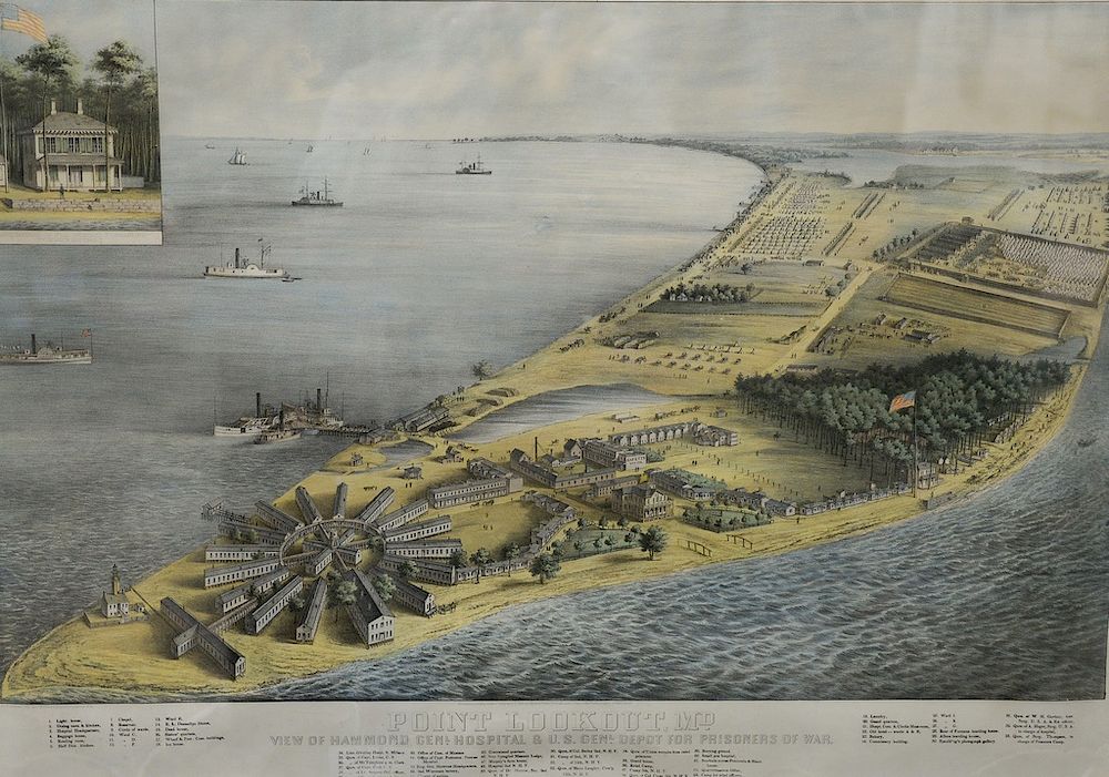 Appraisal: Point Lookout Maryland hand colored lithograph View of Hammond GenL