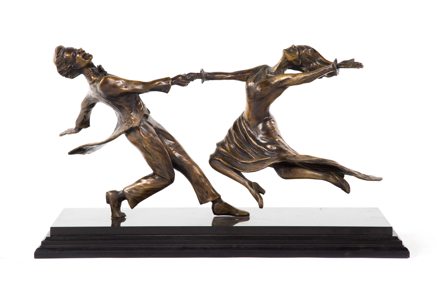 Appraisal: Zachary Oxman Dance III bronze sculpture American b Jitterbugging couple