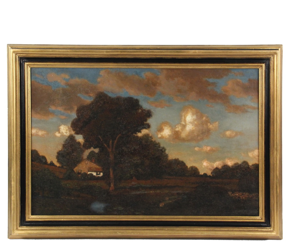 Appraisal: GEORGE WASHINGTON DREW NY - - Landscape with Lake and