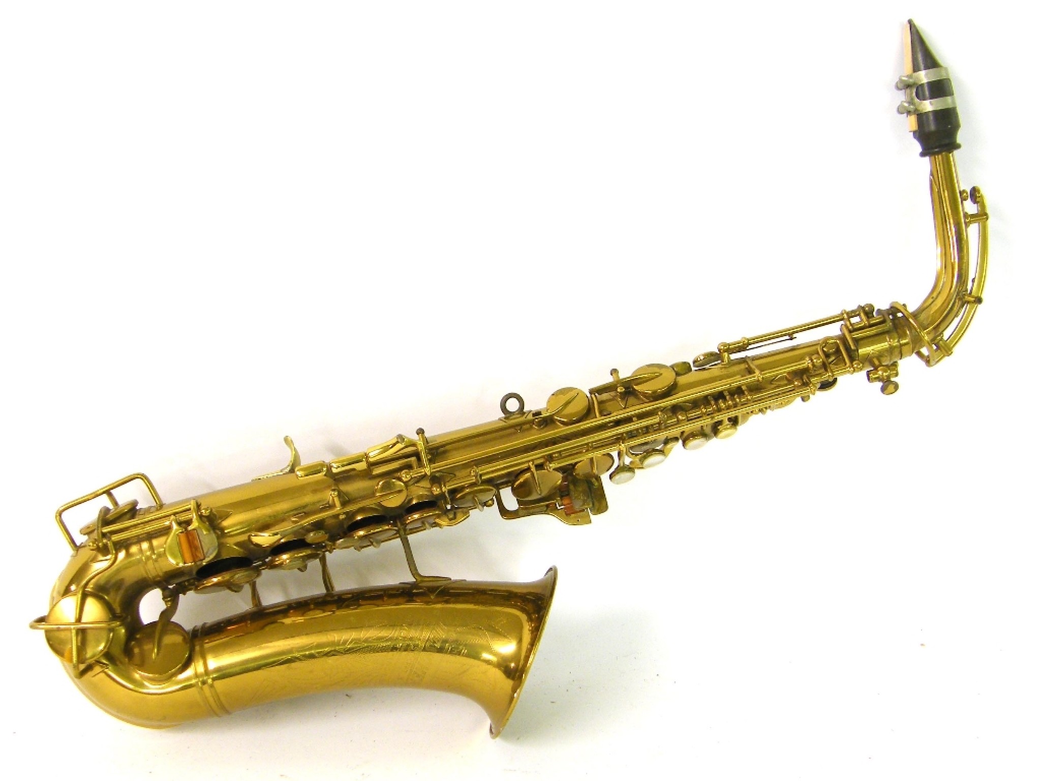 Appraisal: Buescher Aristocrat gold lacquered alto saxophone ser no the engraved