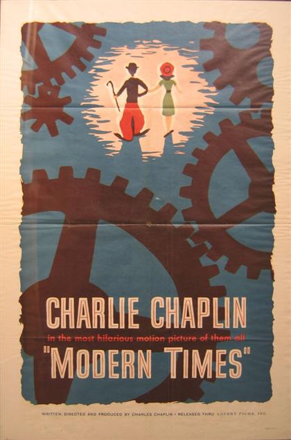 Appraisal: piece Movie Poster Modern Times Lopert Re-release Color litho one-sheet