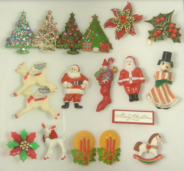 Appraisal: plastic costume jewelry holiday pins others - long Estimate -