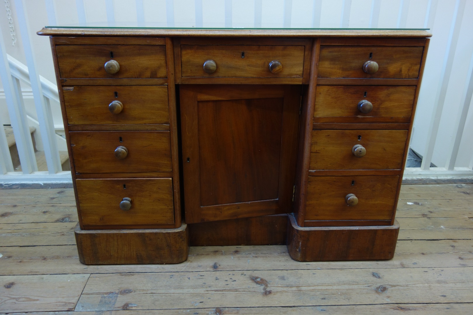 Appraisal: A Victorian mahogany dressing table or desk fitted with nine