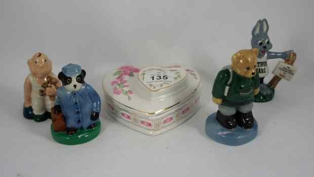 Appraisal: Wade Heart Shaped Trinket Box Baby Member Gift Camping Bear