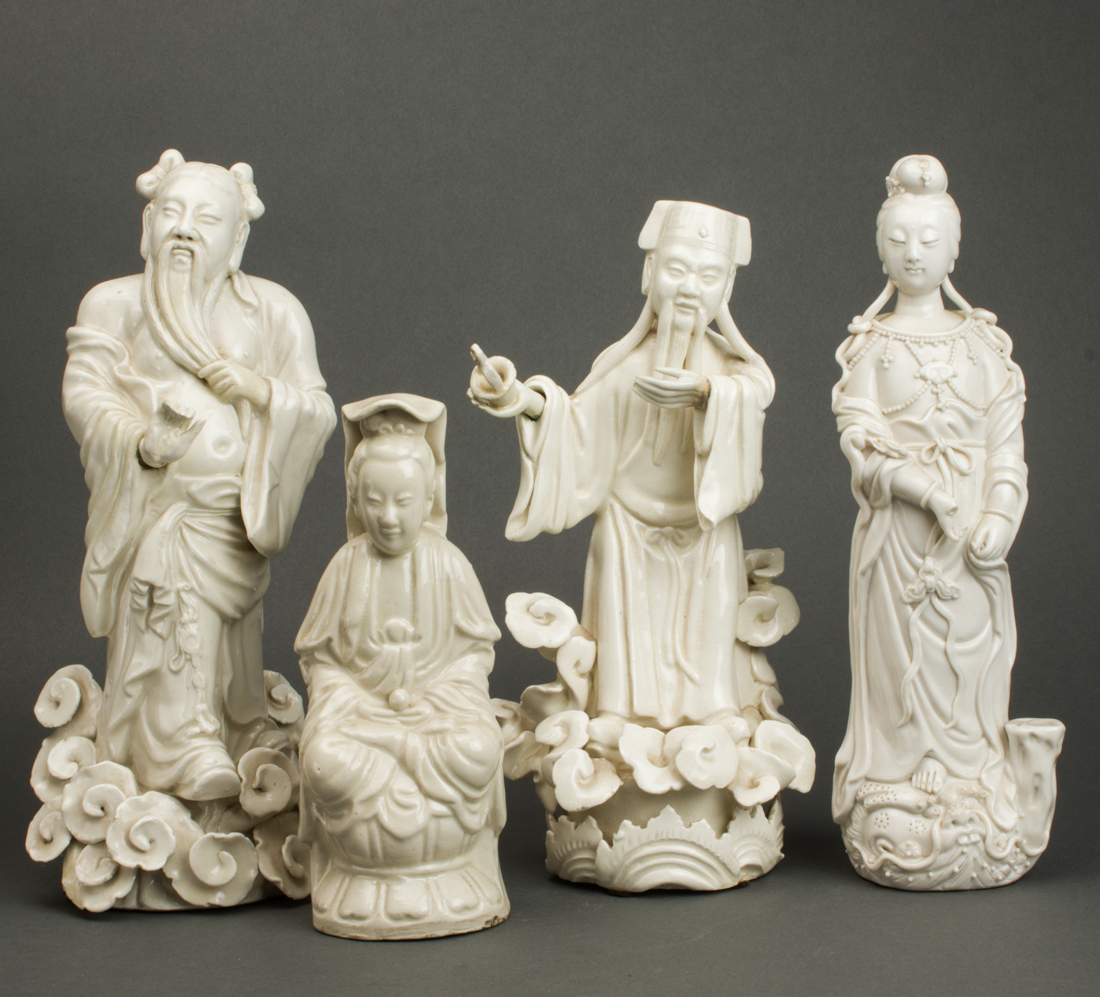 Appraisal: LOT OF CHINESE BLANC-DE-CHINE FIGURES lot of Chinese blanc-de-chine figures