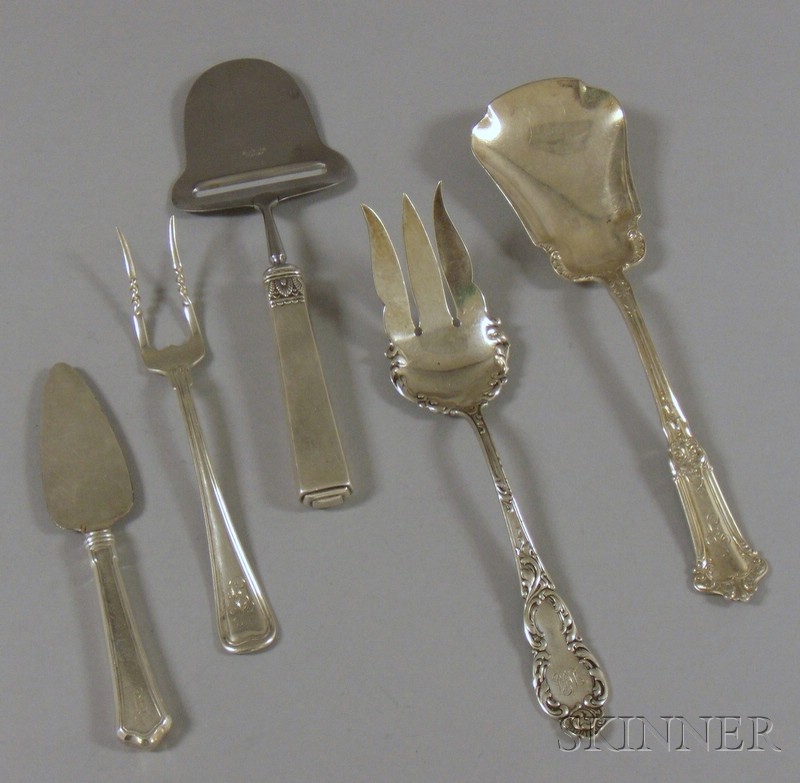 Appraisal: Five Sterling Flatware Serving Items two Gorham sterling serving items