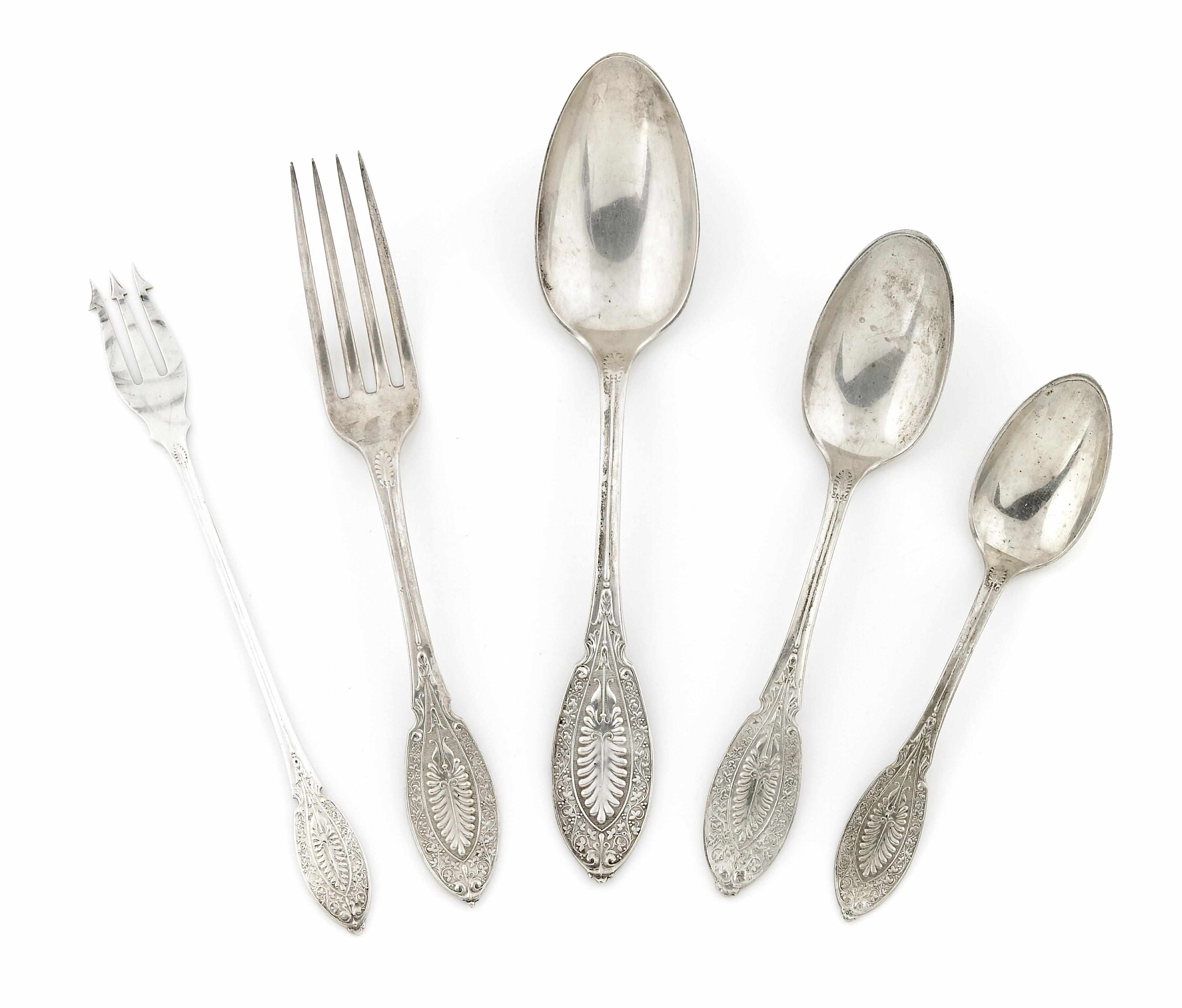 Appraisal: A George Sheibler John Polhamus sterling silver 'Princess' part flatware