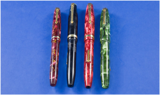 Appraisal: Conway Stewart Conway Stewart Pens Red Black Marble No With