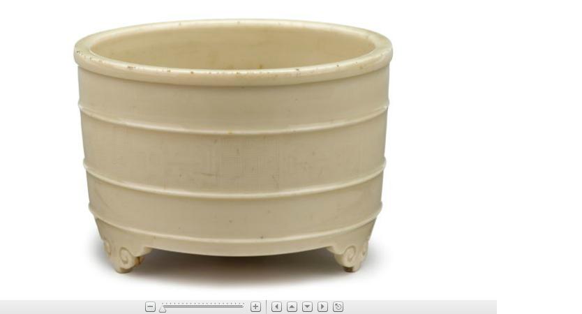 Appraisal: Chinese carved white glazed porcelain censer th century