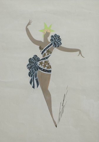 Appraisal: ERTE Russian - Costume design with ribbon Gouache sight size