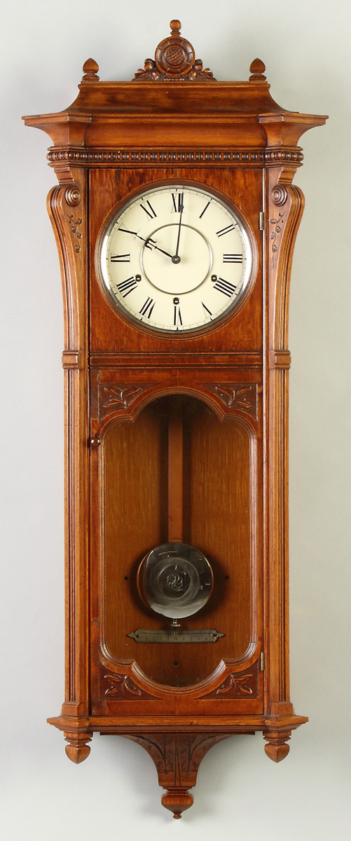 Appraisal: Seth Thomas Marcy Wall Regulator Carved oak case Metal dial