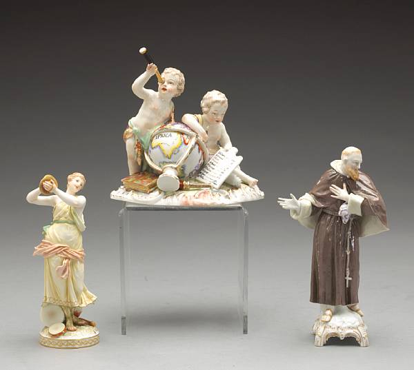 Appraisal: A Berlin KPM porcelain group and two figures second half