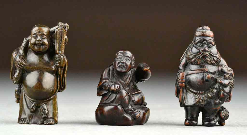 Appraisal: Japanese Meji Period Carved Wood NetsukeEach finely carved to depict